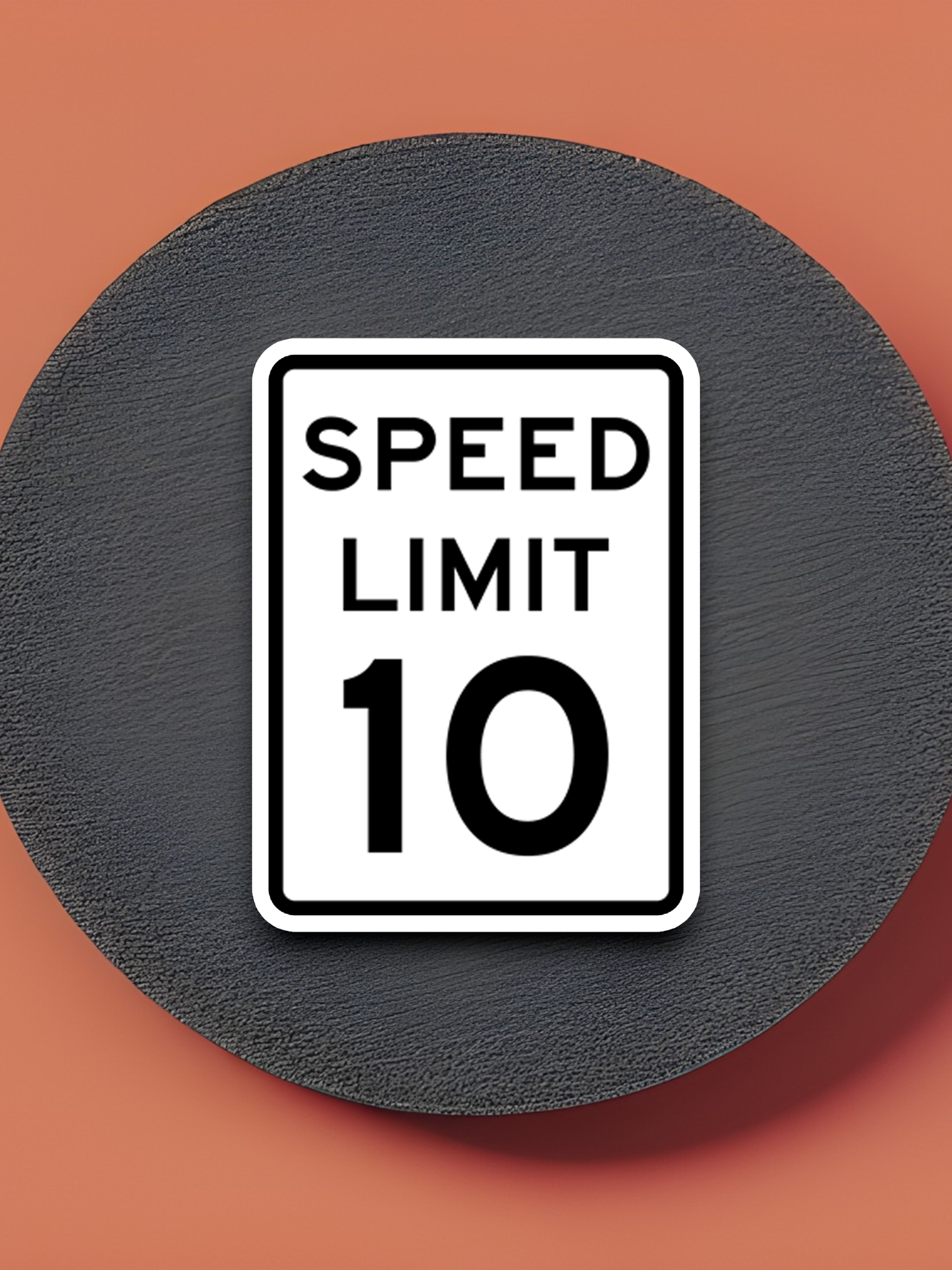 10 Miles Per Hour Speed Limit Road Sign Sticker