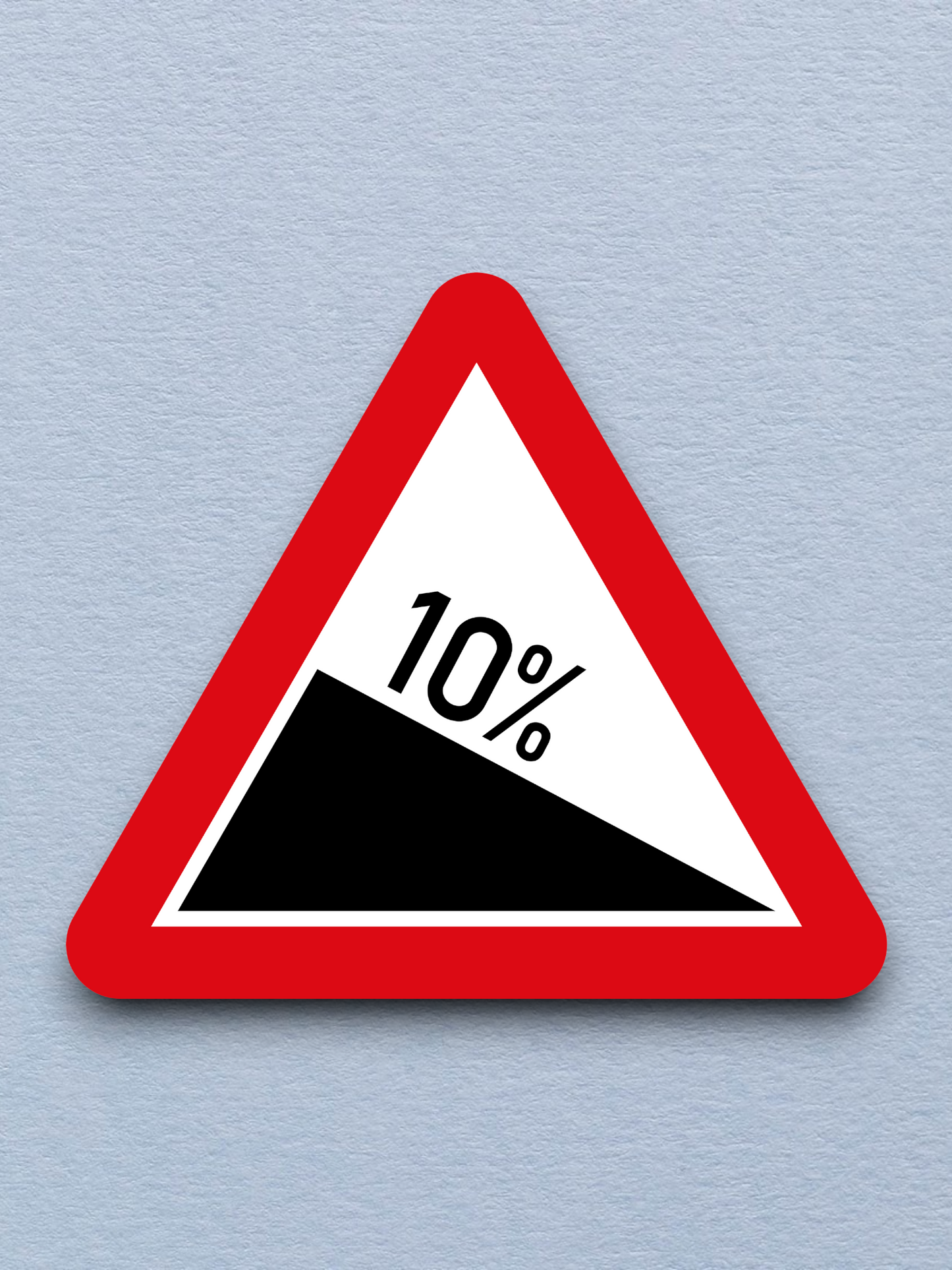 10 Percent Grade Road Sign Sticker
