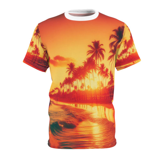 Palm Trees and Sunset on the Beach Unisex Tee