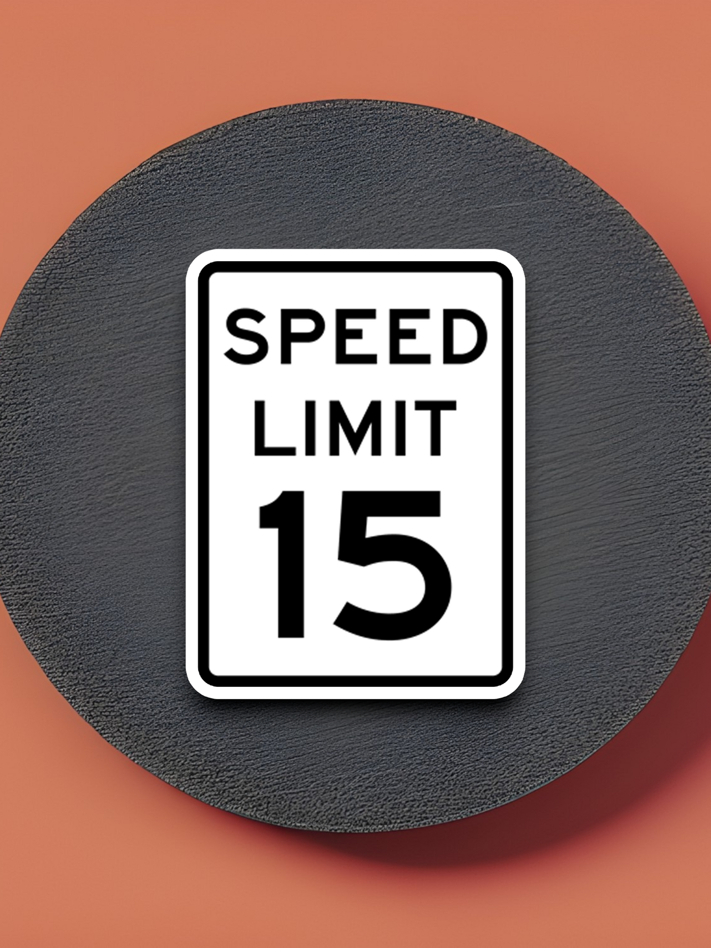 15 Miles Per Hour Speed Limit Road Sign Sticker