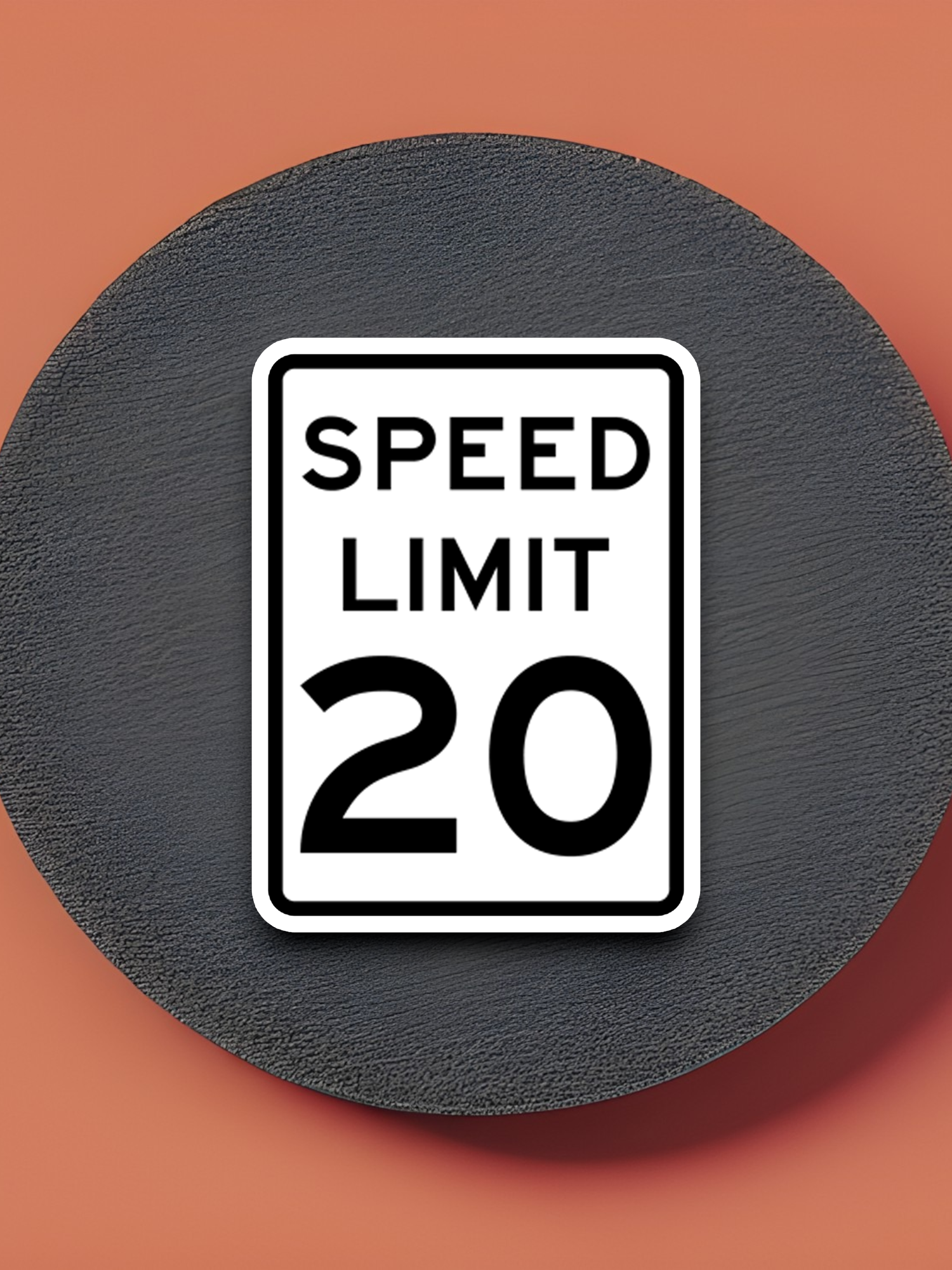 20 Miles Per Hour Speed Limit Road Sign Sticker