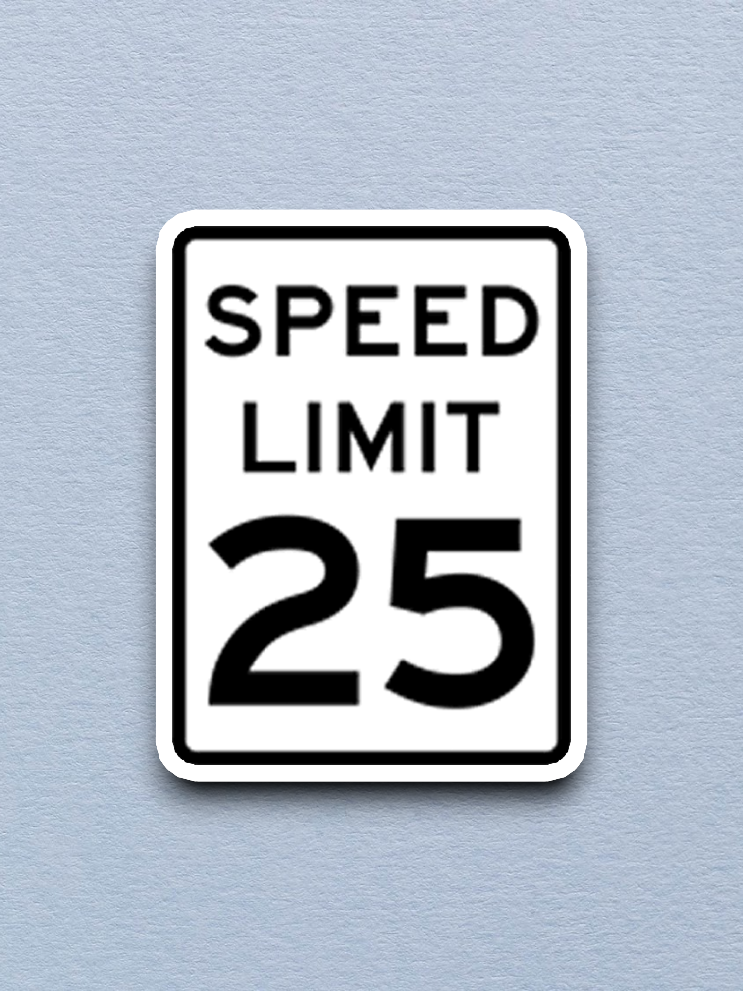 25 Miles Per Hour Speed Limit Road Sign Sticker