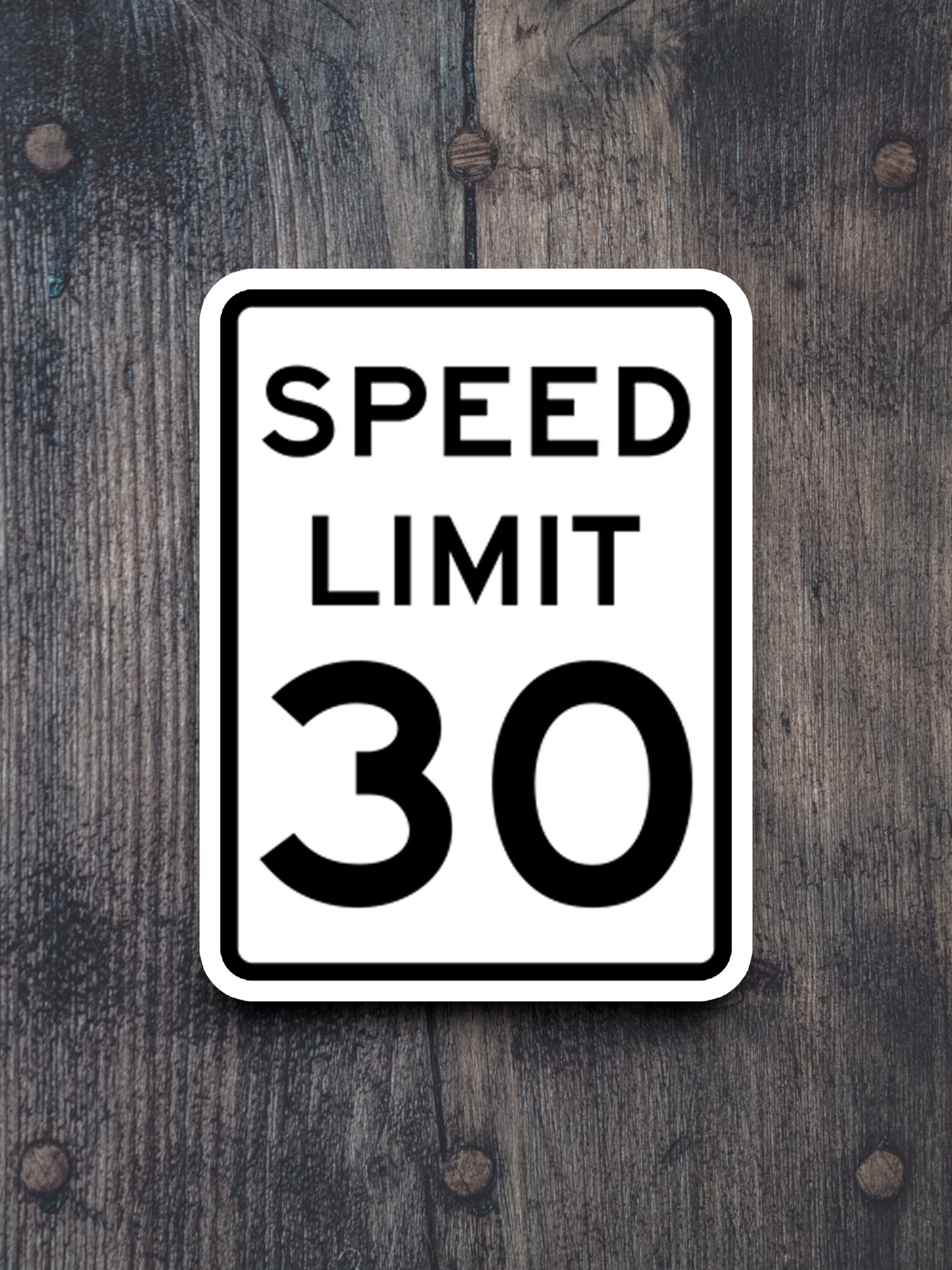 30 Miles Per Hour Speed Limit Road Sign Sticker