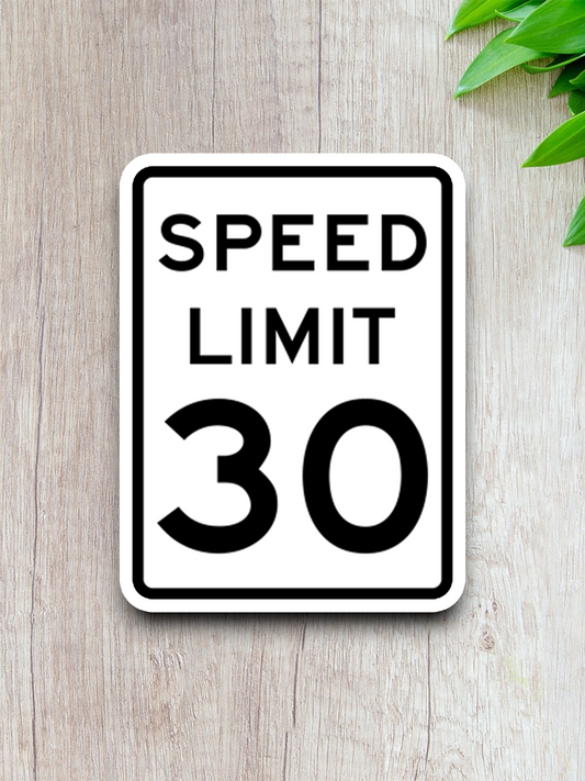 30 Miles Per Hour Speed Limit Road Sign Sticker