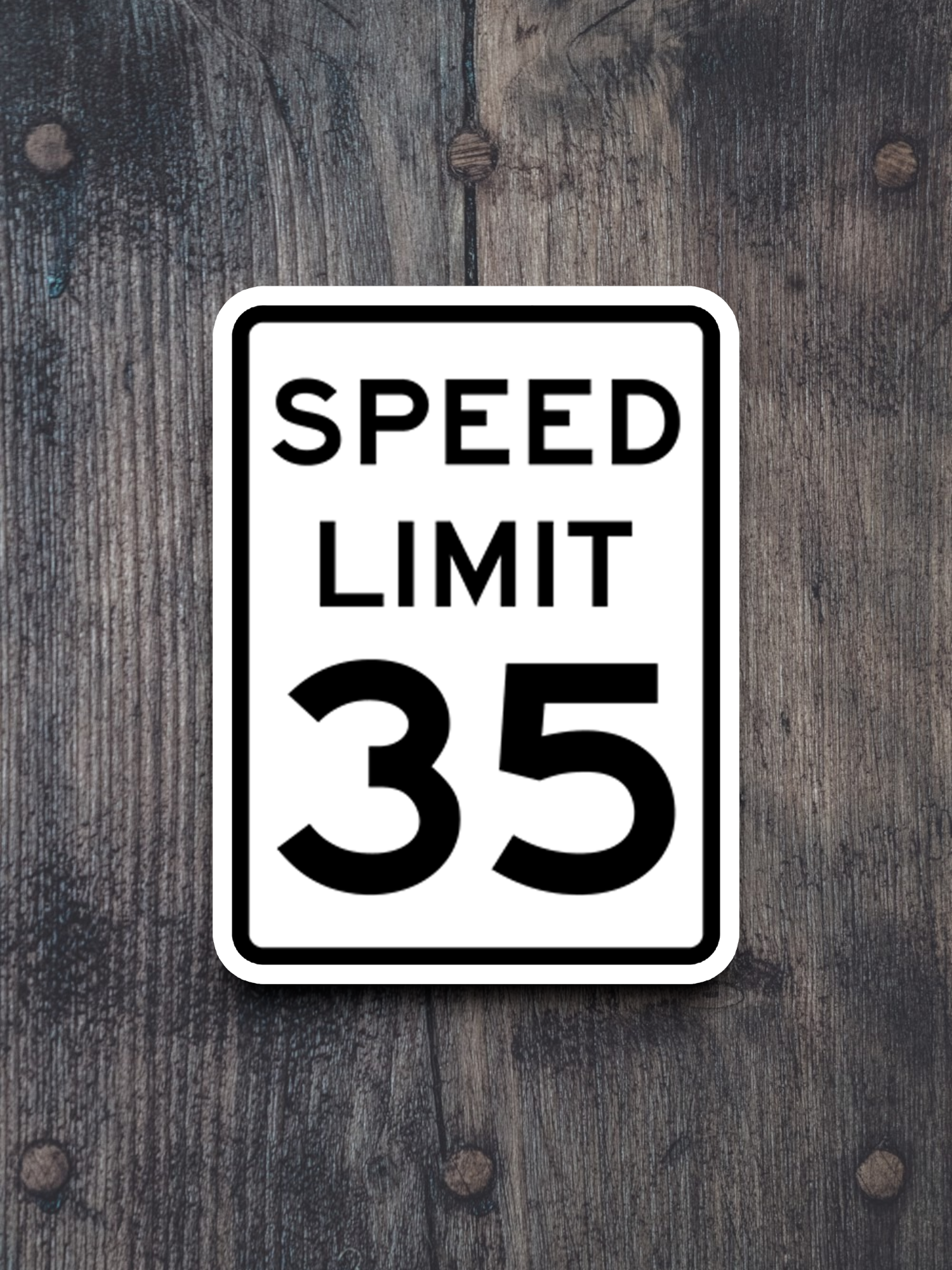 35 Miles Per Hour Speed Limit Road Sign Sticker