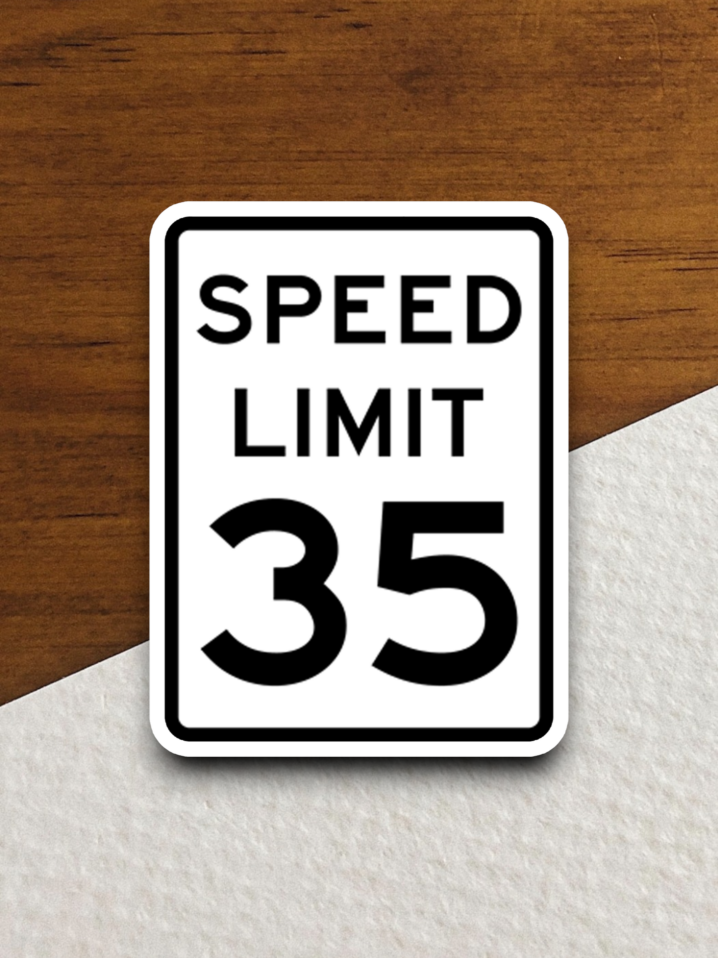 35 Miles Per Hour Speed Limit Road Sign Sticker