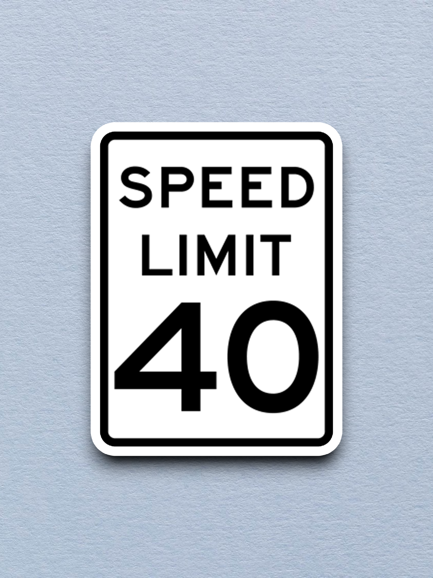 40 Miles Per Hour Speed Limit Road Sign Sticker