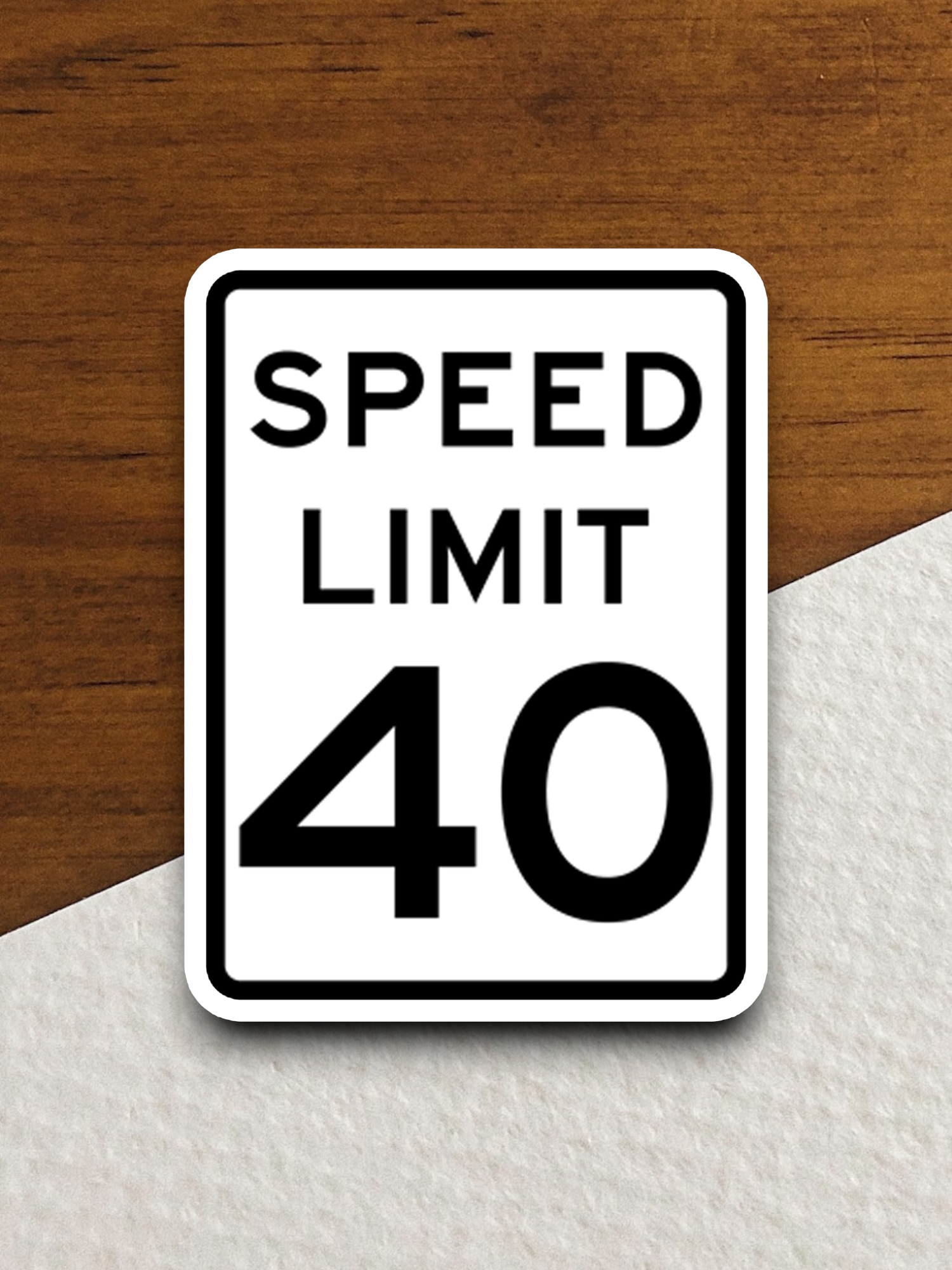 40 Miles Per Hour Speed Limit Road Sign Sticker