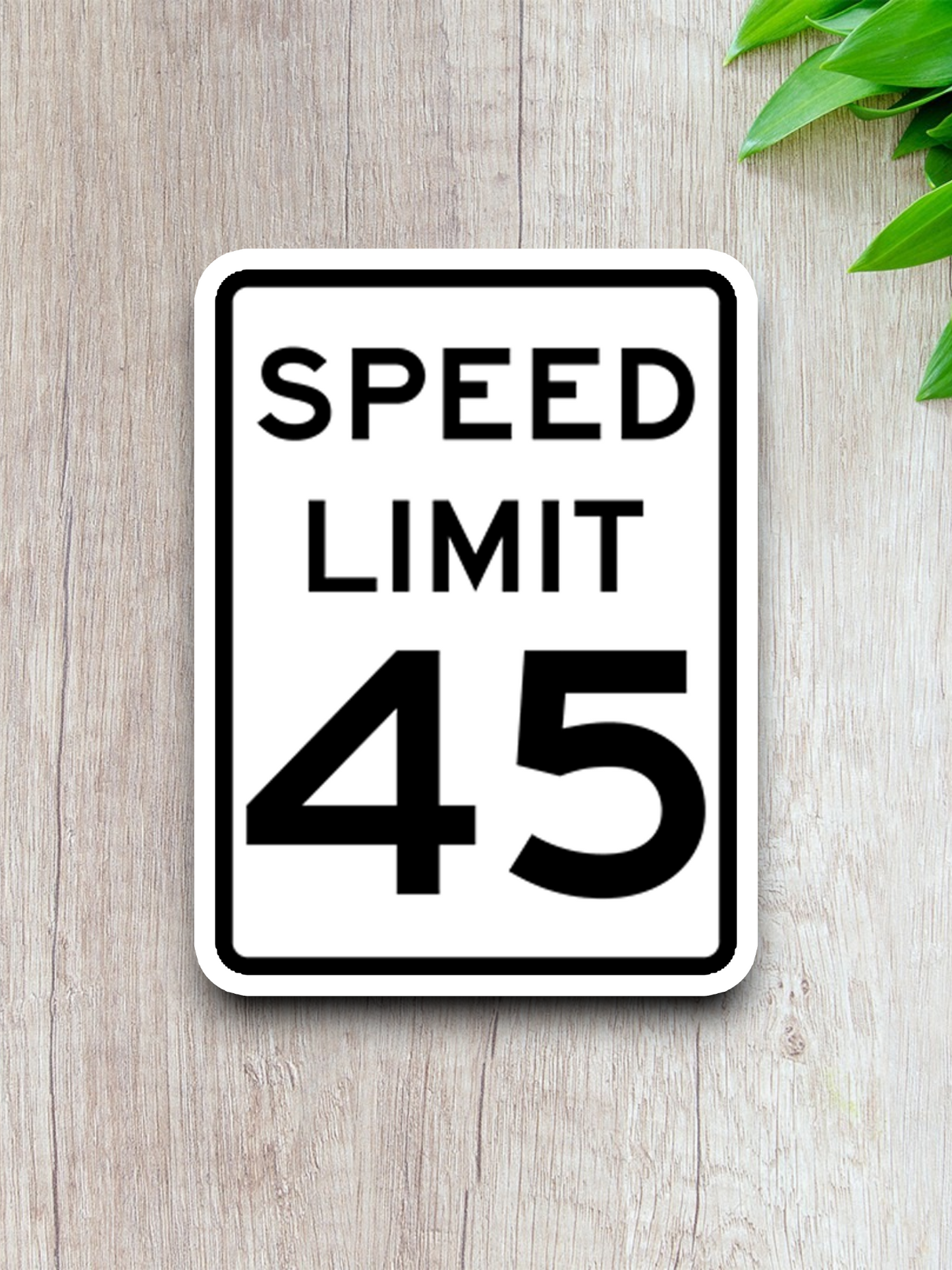 45 Miles Per Hour Speed Limit Road Sign Sticker