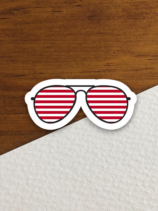 4 of July Glasses Sticker