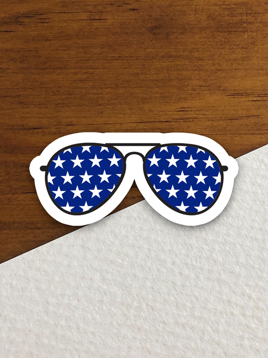 4 of July Glasses Sticker