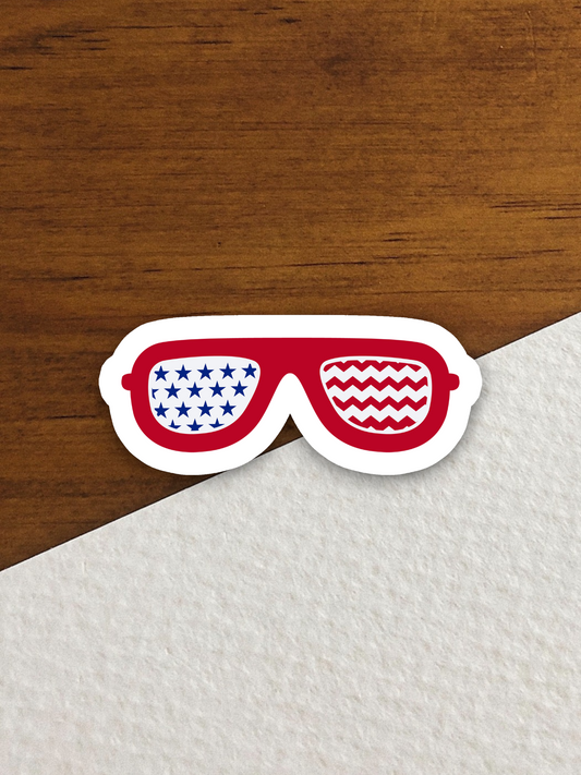 4 of July Glasses Sticker