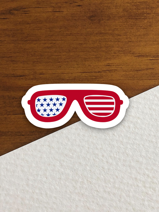 4 of July Glasses Sticker