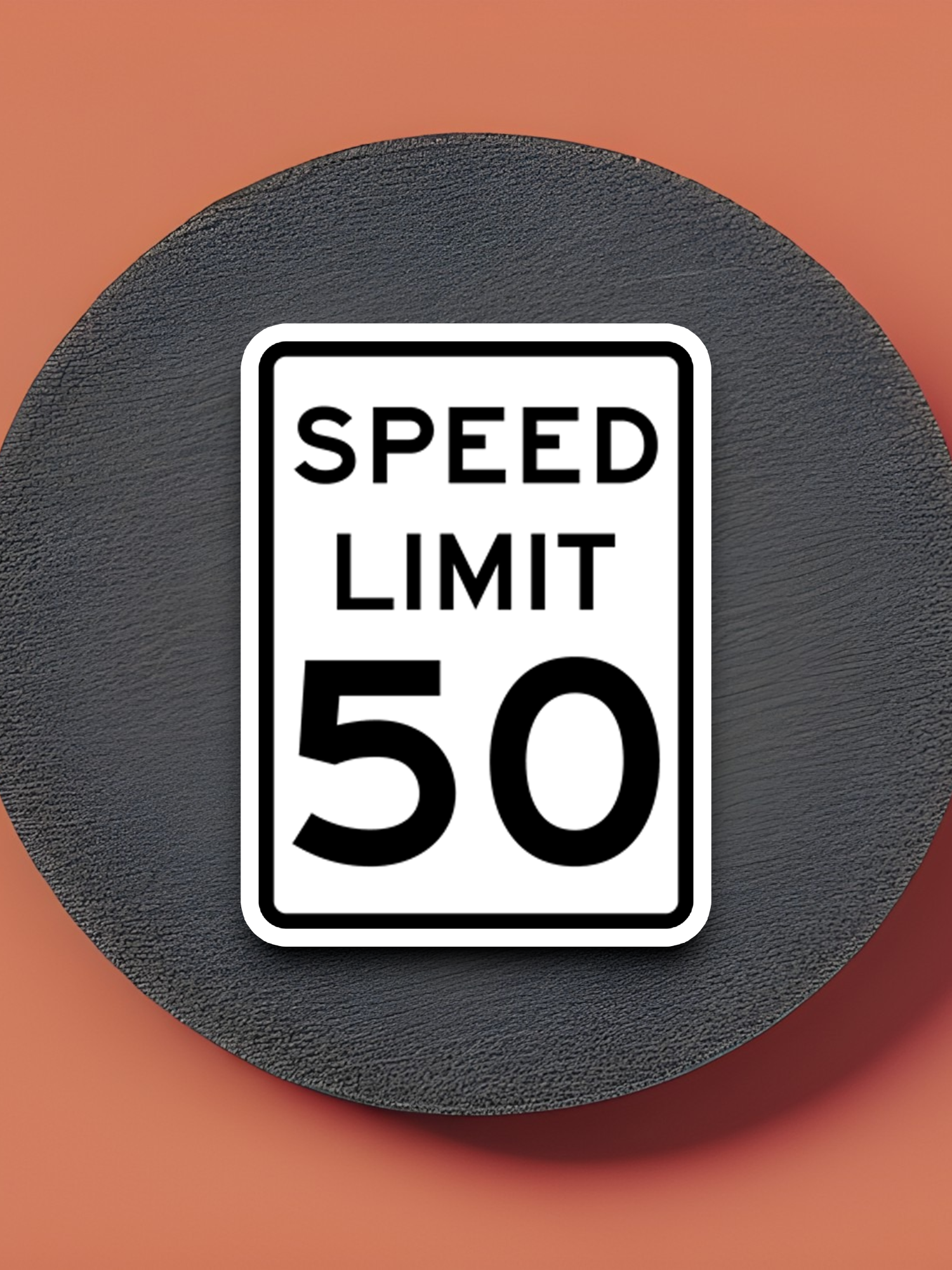 50 Miles Per Hour Speed Limit Road Sign Sticker