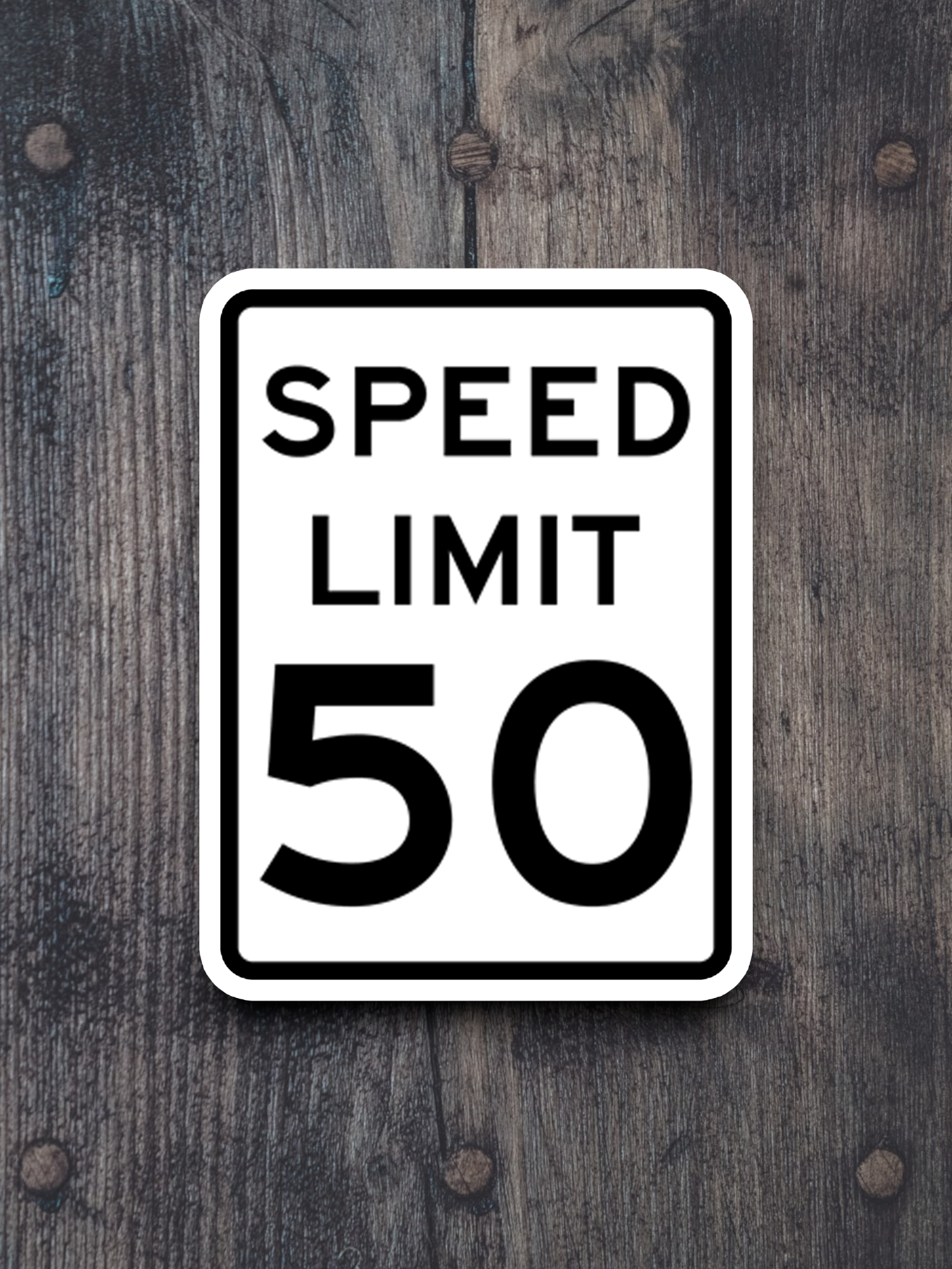50 Miles Per Hour Speed Limit Road Sign Sticker