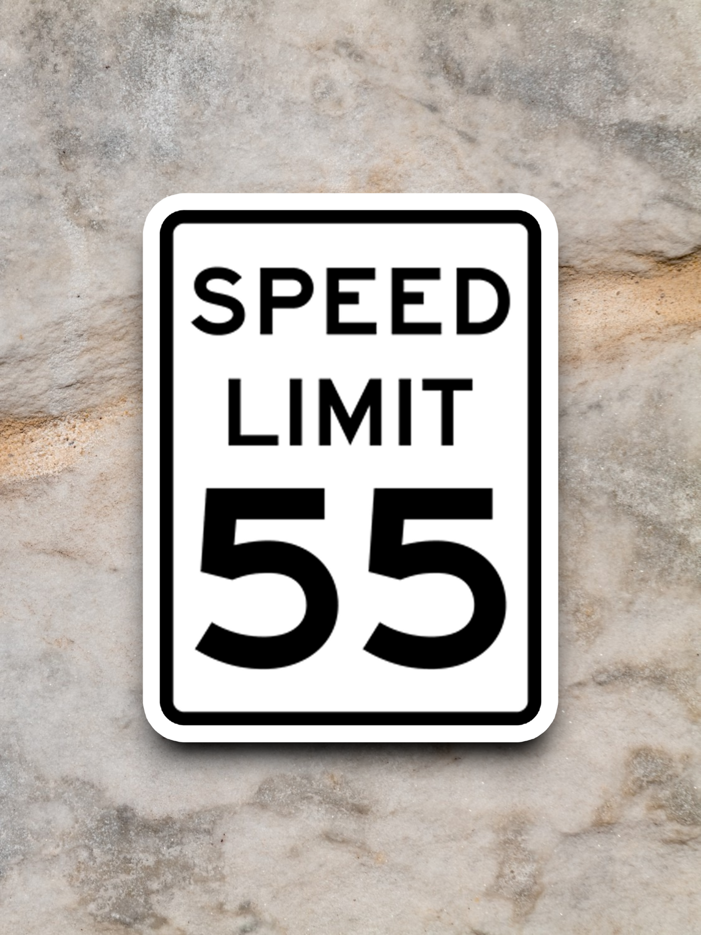 55 Miles Per Hour Speed Limit Road Sign Sticker
