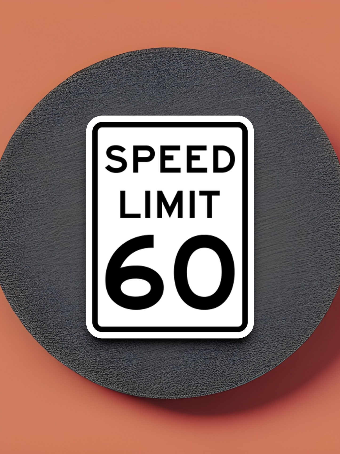 60 Miles Per Hour Speed Limit Road Sign Sticker