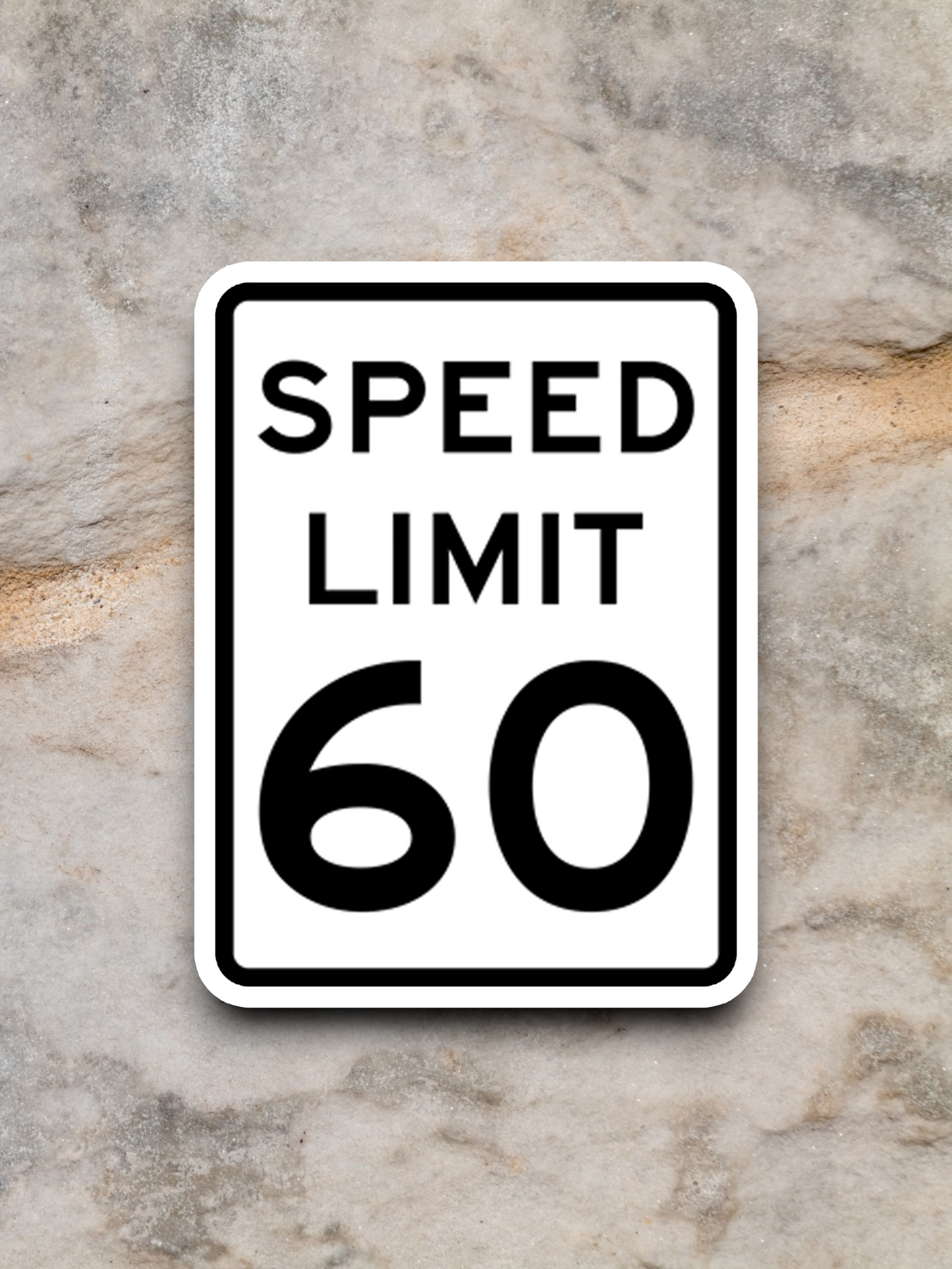 60 Miles Per Hour Speed Limit Road Sign Sticker