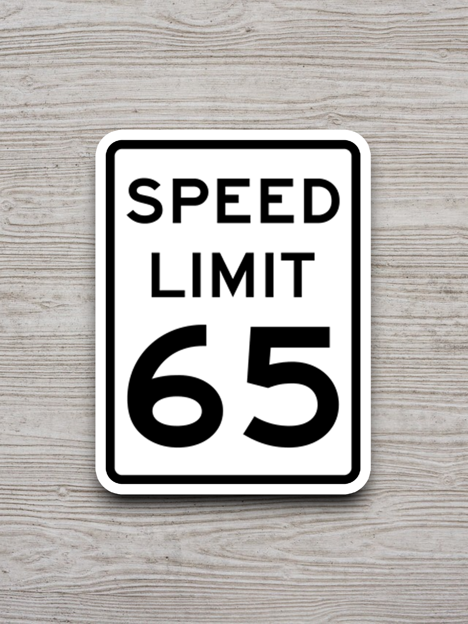 65 Miles Per Hour Speed Limit Road Sign Sticker