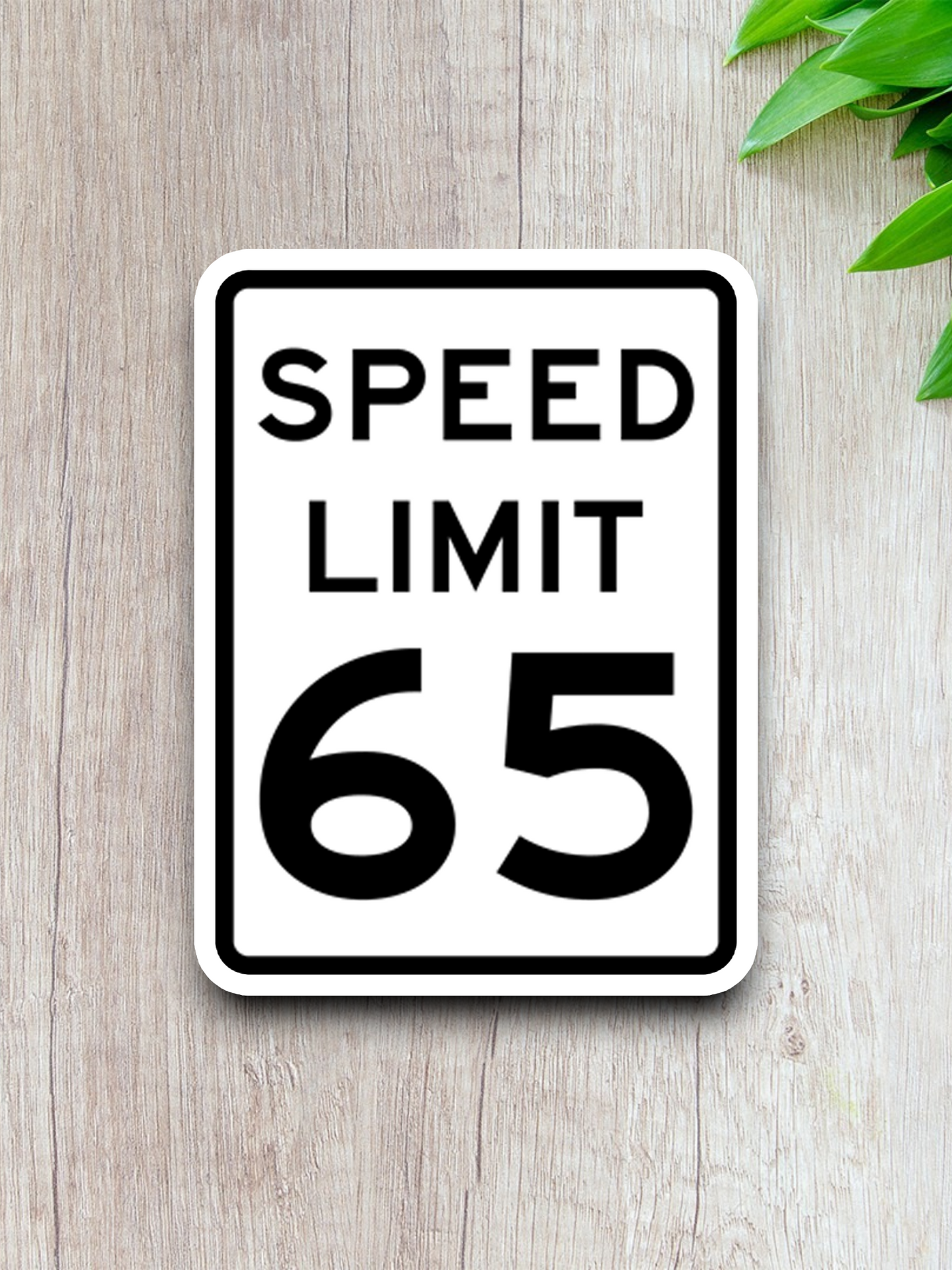 65 Miles Per Hour Speed Limit Road Sign Sticker