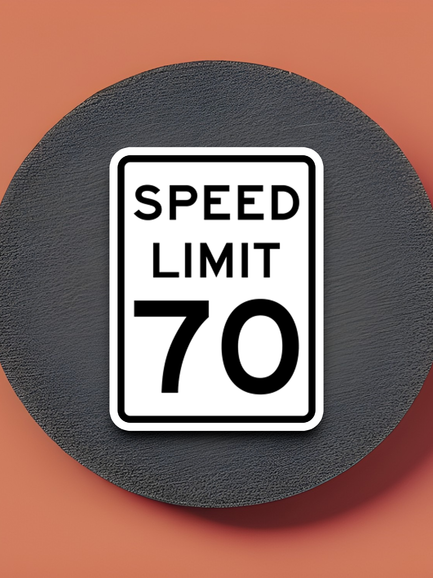 70 Miles Per Hour Speed Limit Road Sign Sticker