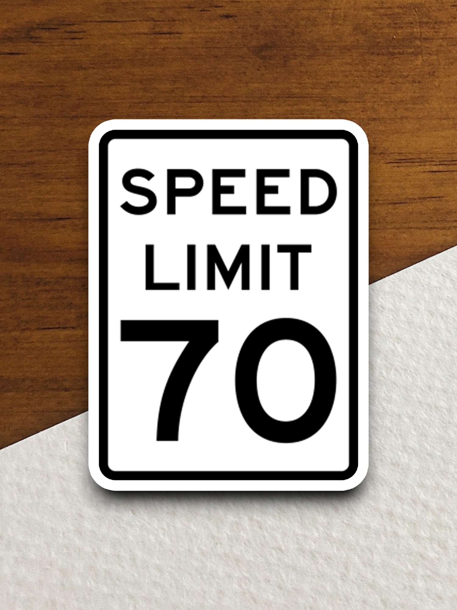 70 Miles Per Hour Speed Limit Road Sign Sticker