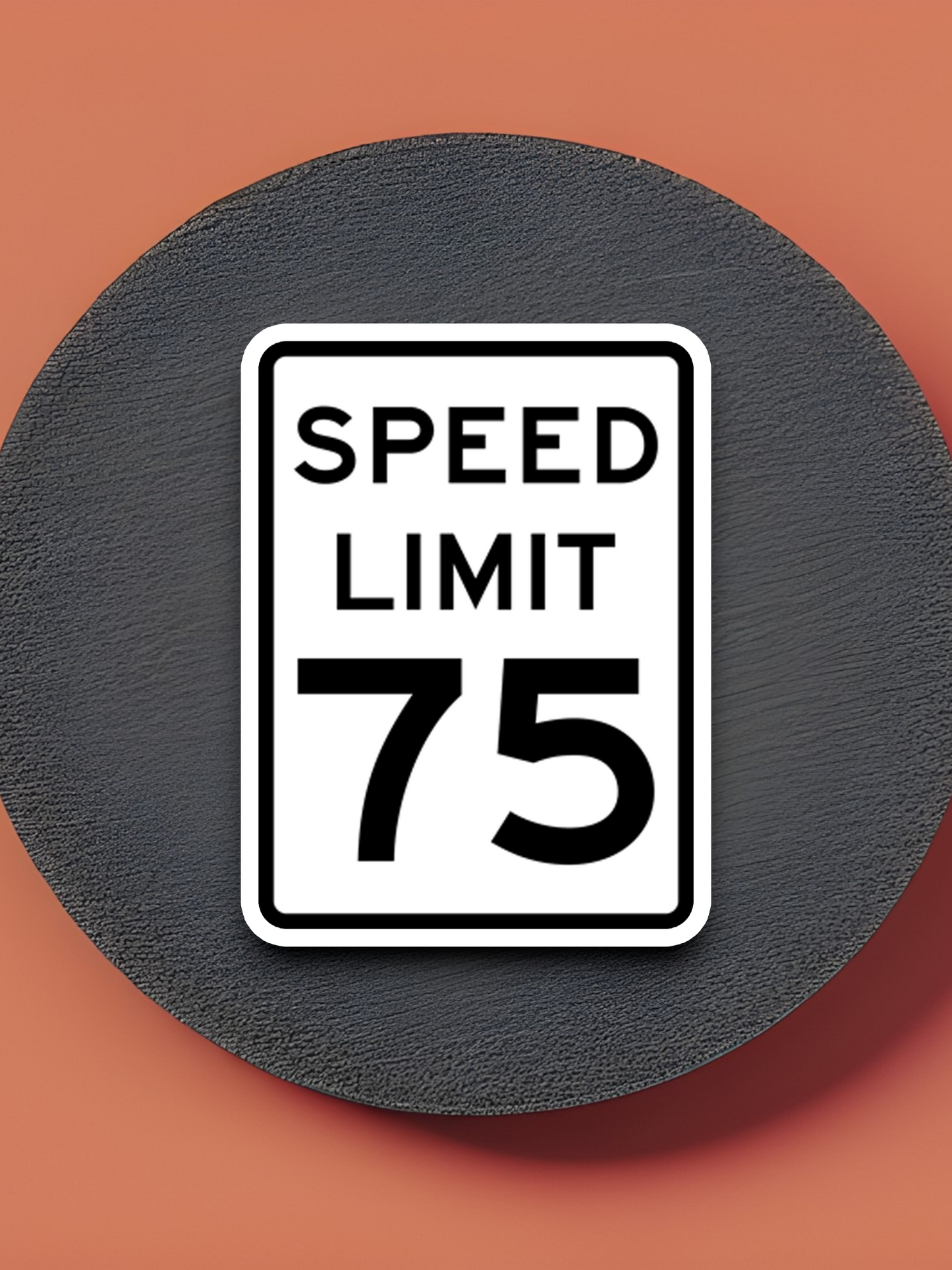 75 Miles Per Hour Speed Limit Road Sign Sticker