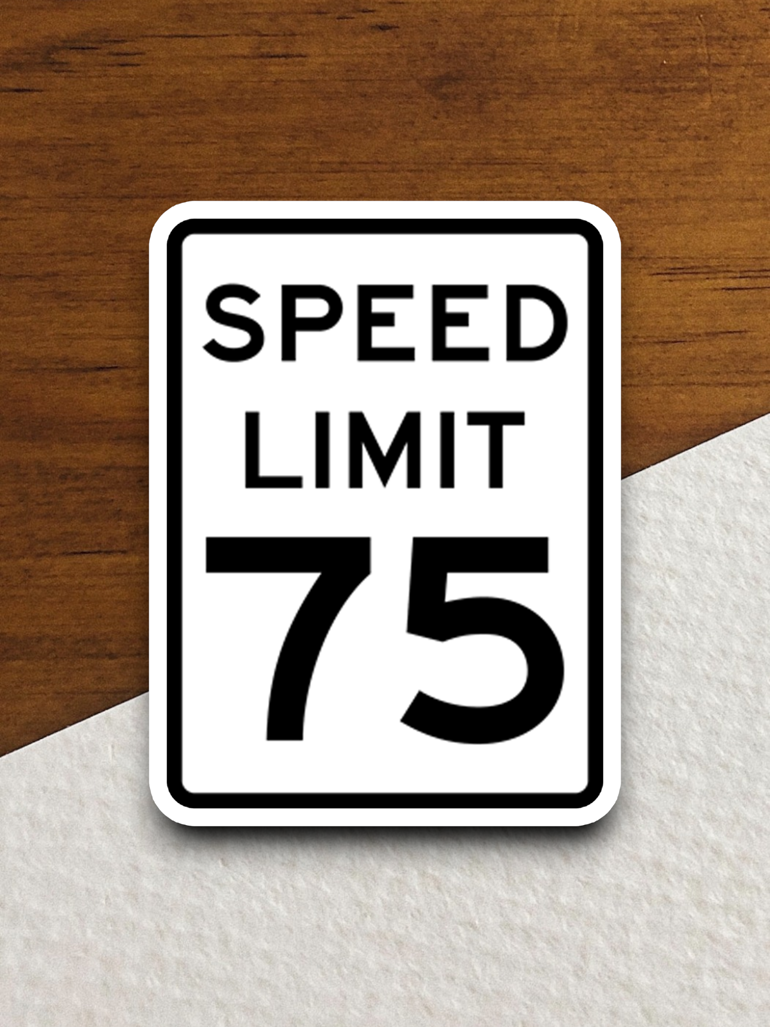 75 Miles Per Hour Speed Limit Road Sign Sticker