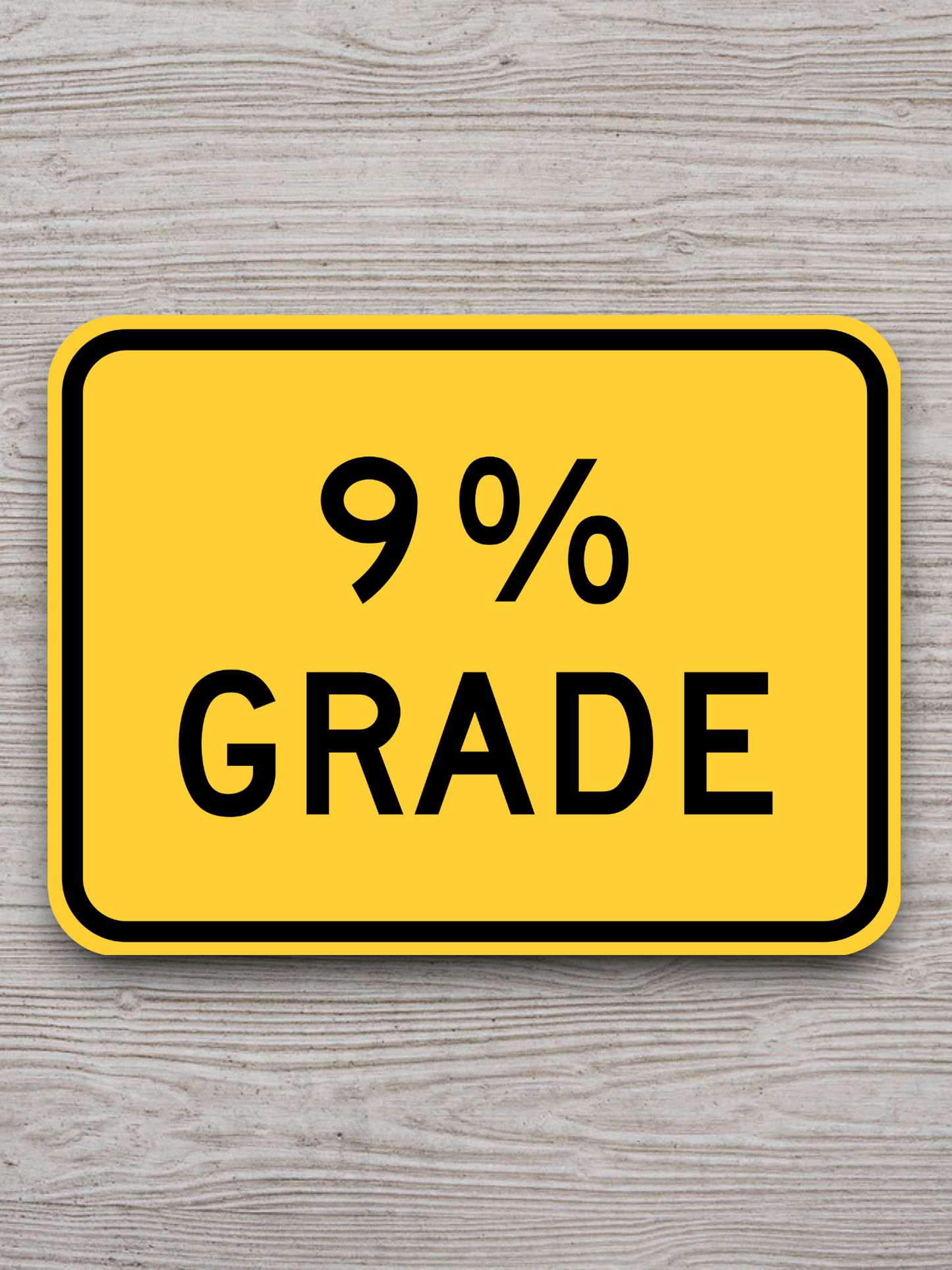 9% grade ahead United States Road Sign Sticker