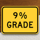 9% grade ahead United States Road Sign Sticker