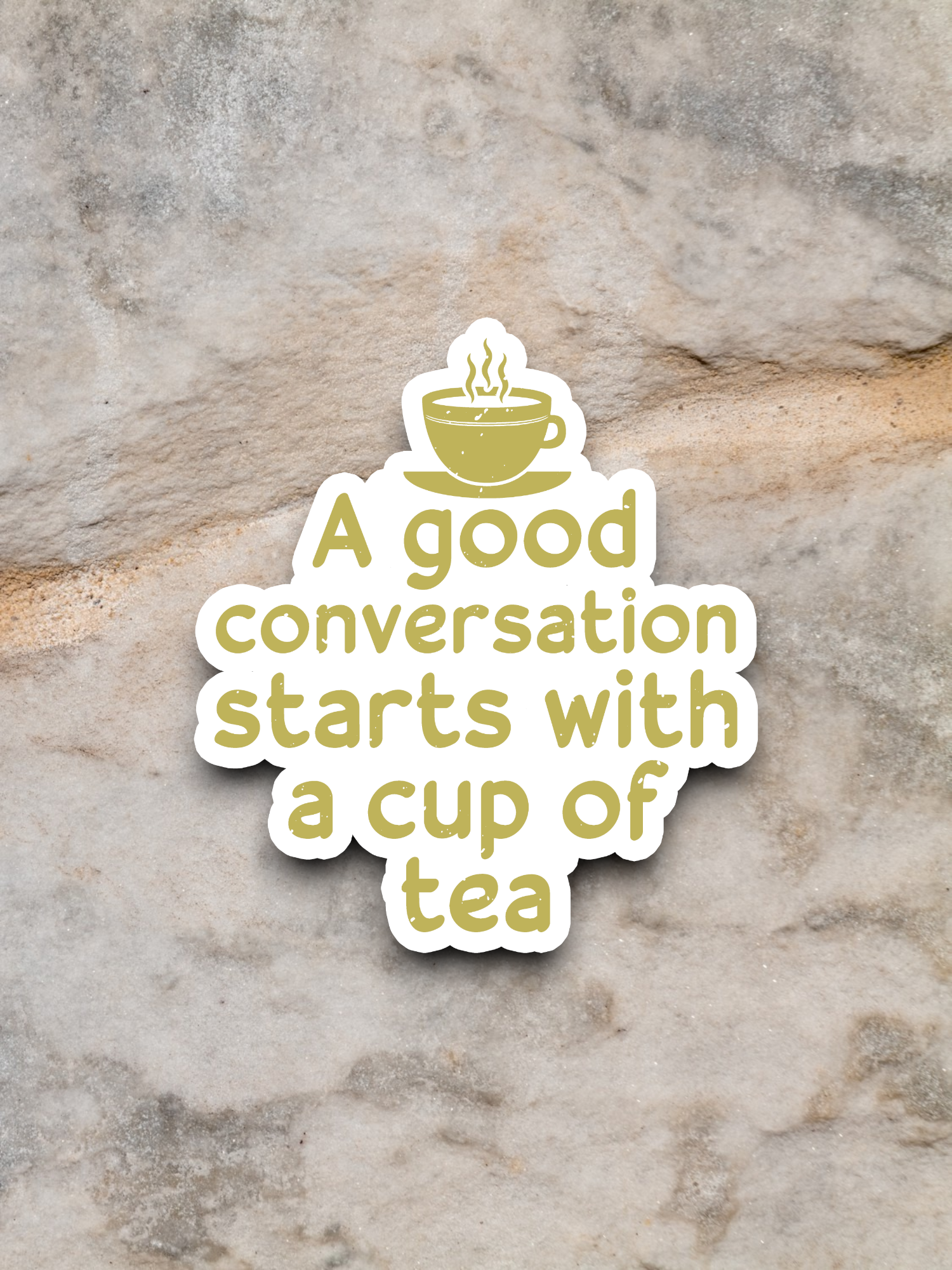 A Good Conversation Starts with a Cup of Tea Sticker