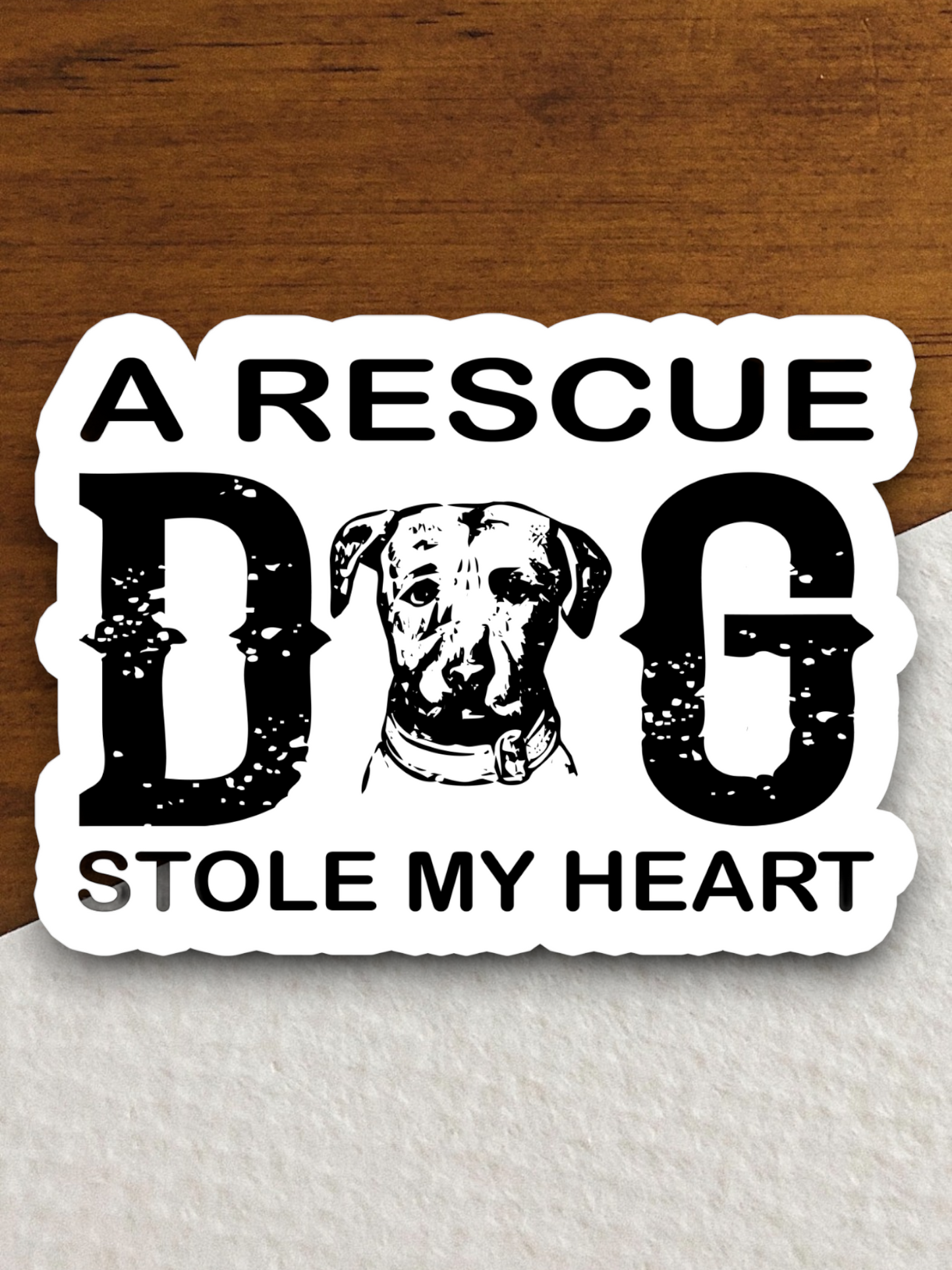 A Rescue Dog Stole My Heart Sticker