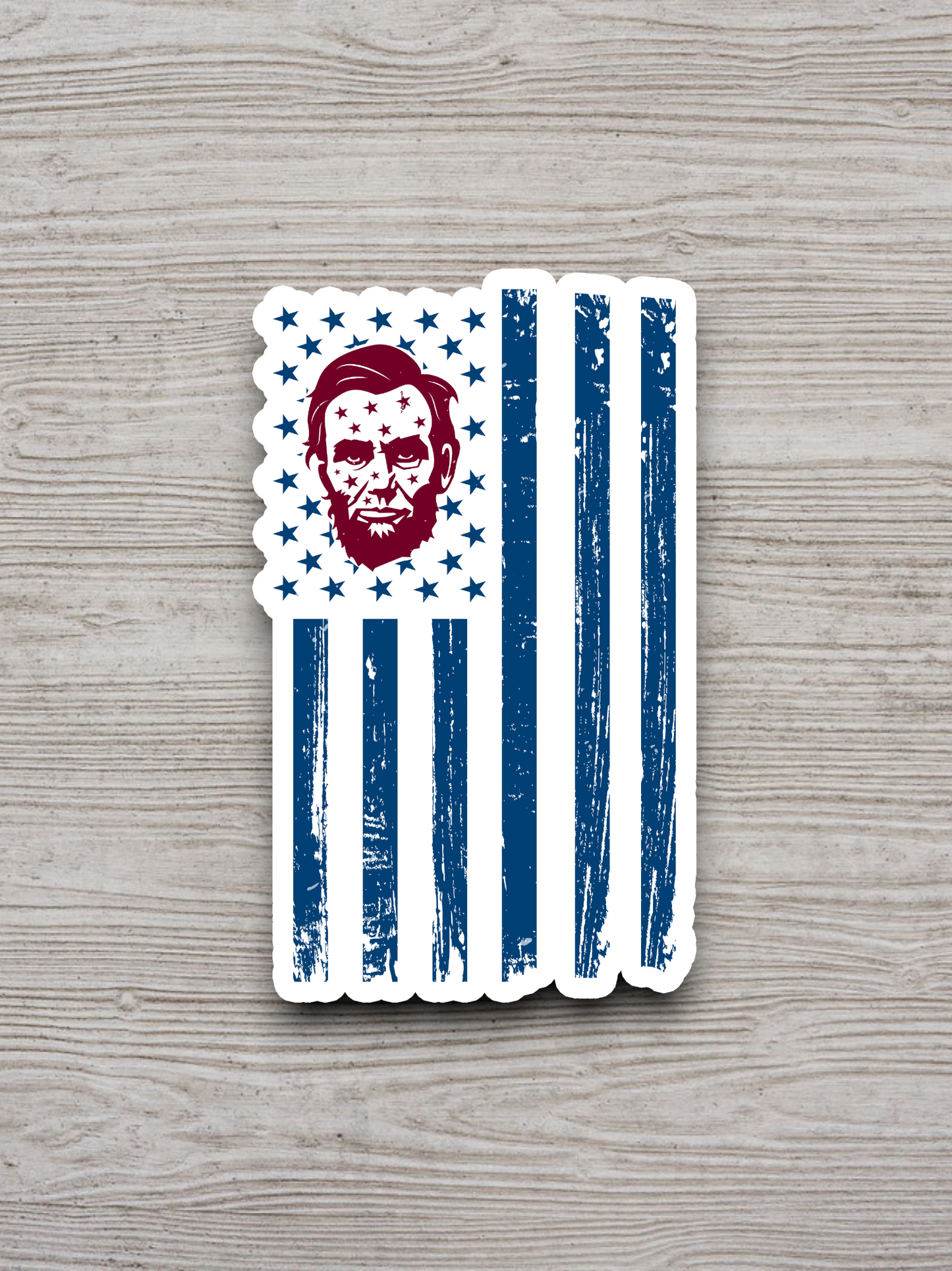 Abraham Lincoln Flag Sticker