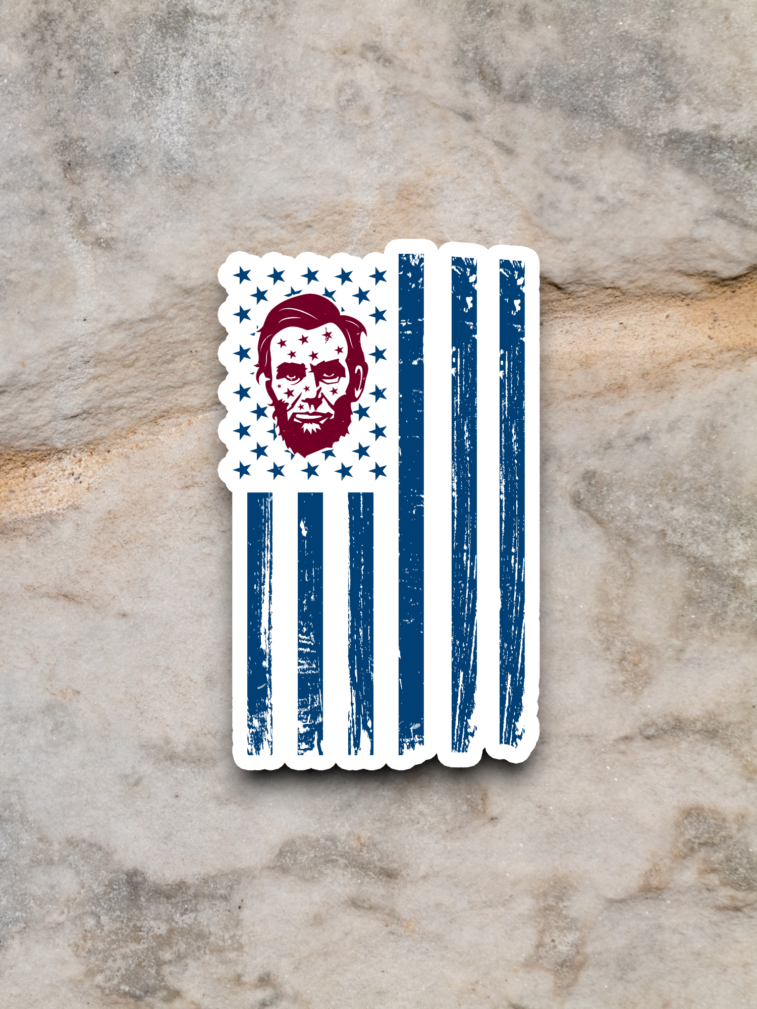 Abraham Lincoln Flag Sticker