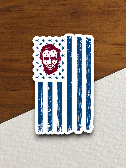 Abraham Lincoln Flag Sticker