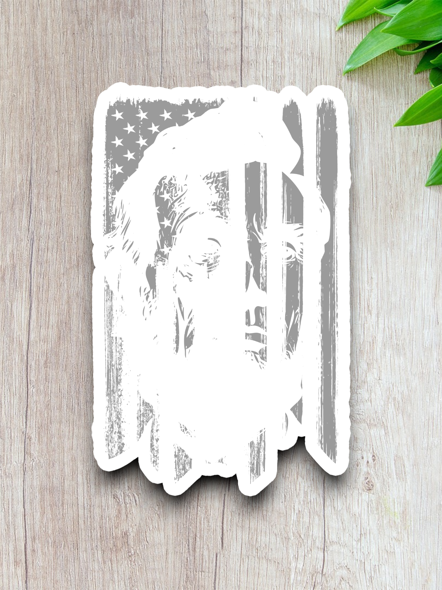 Abraham Lincoln With Distressed Flag Effect Sticker