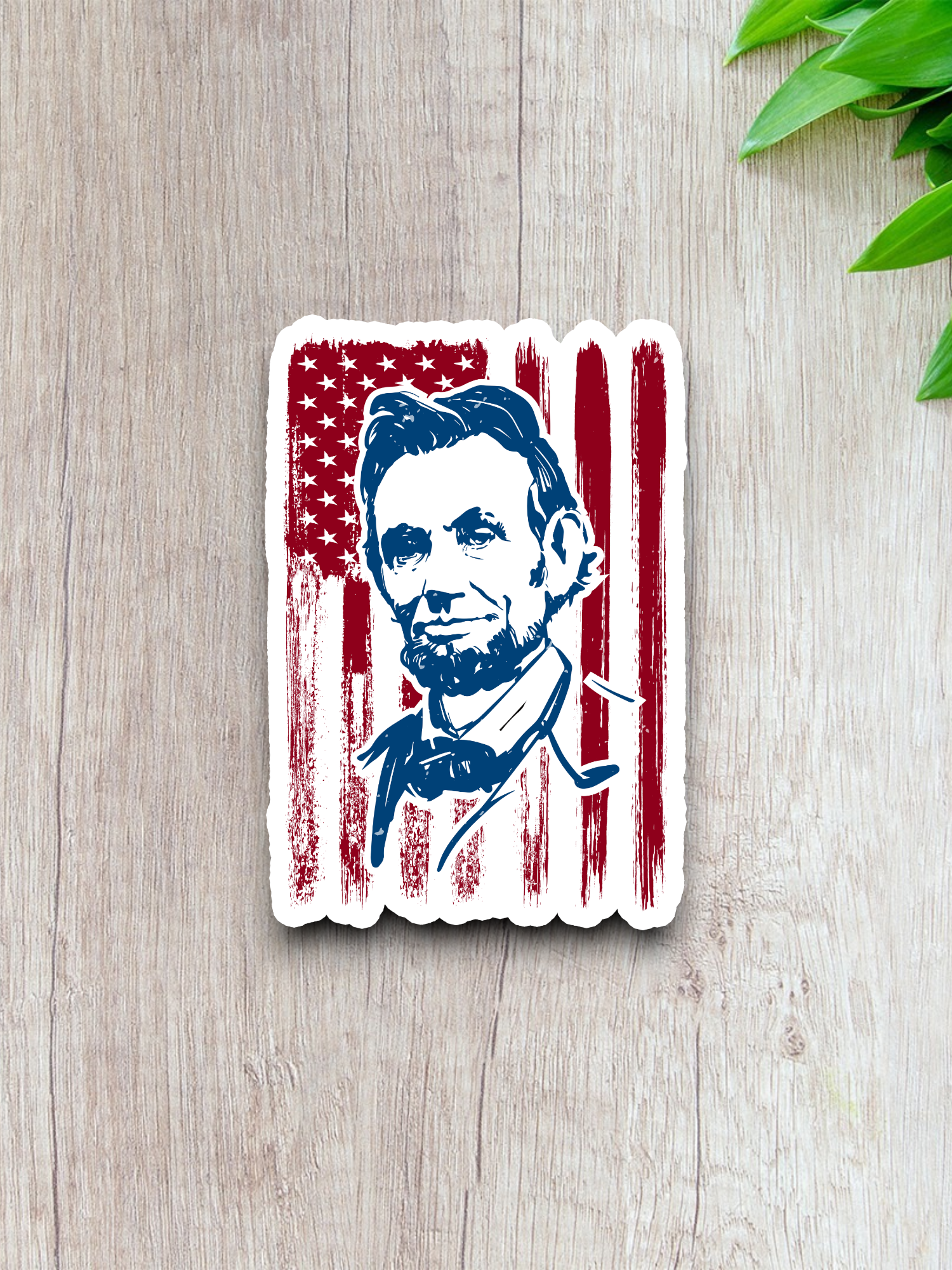 Abraham Lincoln With Flag Sticker