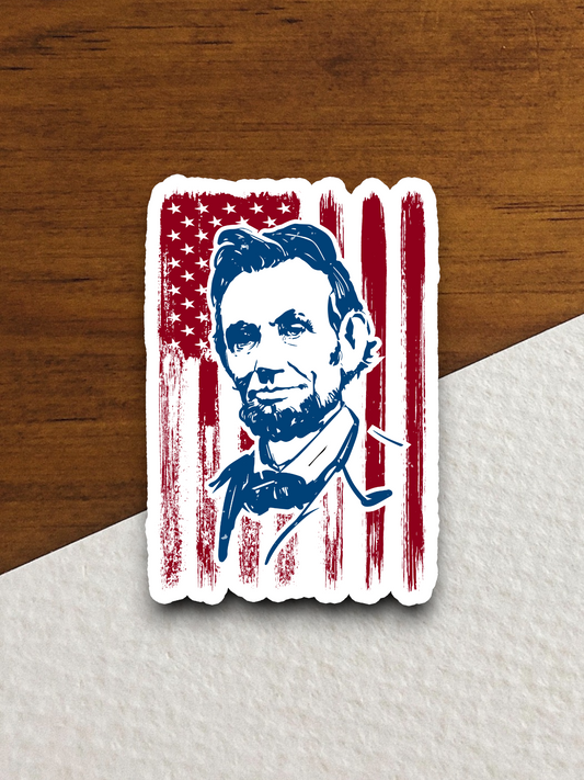 Abraham Lincoln With Flag Sticker