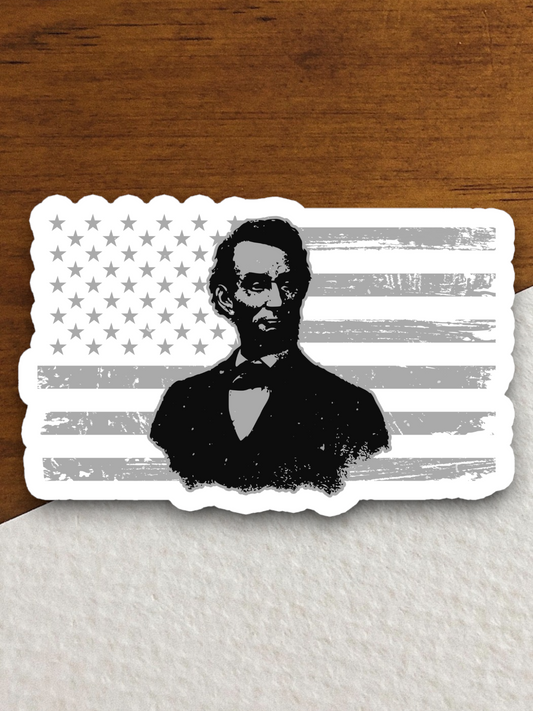 Abraham Lincoln with Flag  Sticker