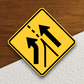 Added Left Lane On Slip Lane United States Road Sign Sticker