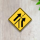 Added Right Lane On Slip Lane United States Road Sign Sticker