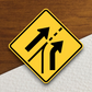 Added Right Lane On Slip Lane United States Road Sign Sticker