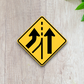 Added left lane United States Road Sign Sticker