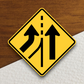 Added left lane United States Road Sign Sticker