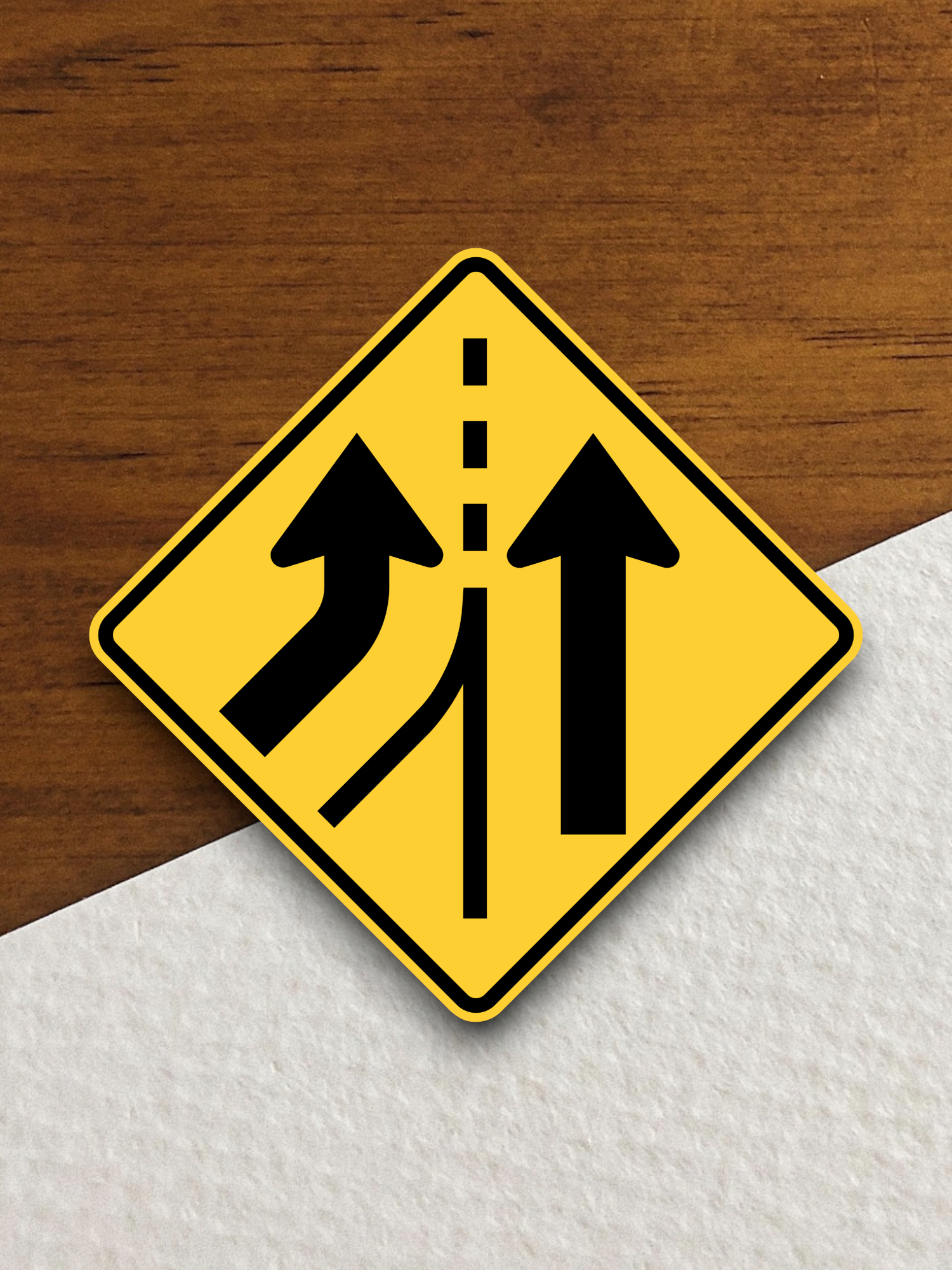 Added left lane United States Road Sign Sticker