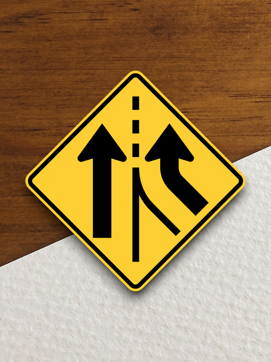 Added right lane United States Road Sign Sticker