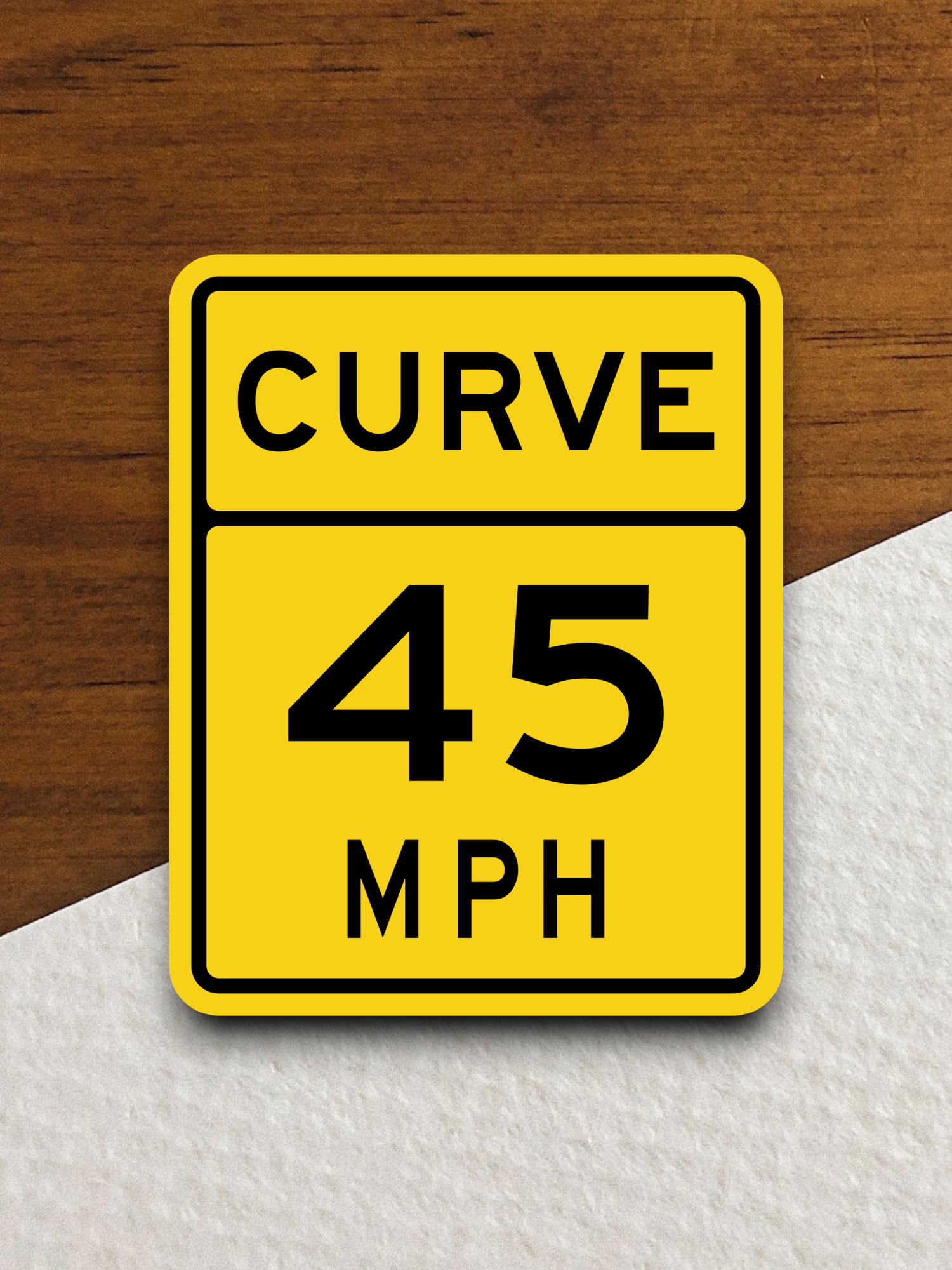 Advisory Curve Speed English 45 Sticker