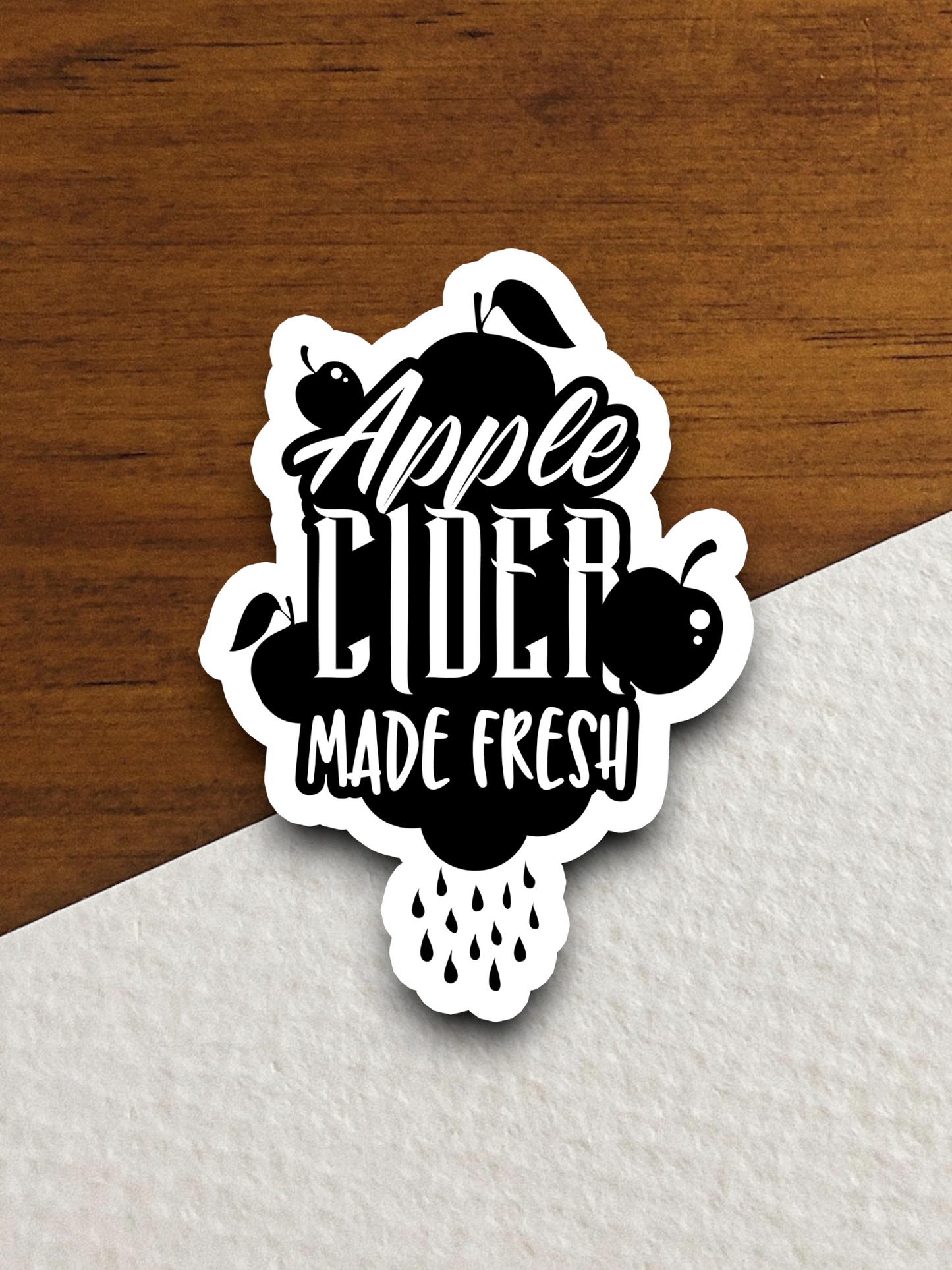 Apple Cider Made Fresh Design Sticker