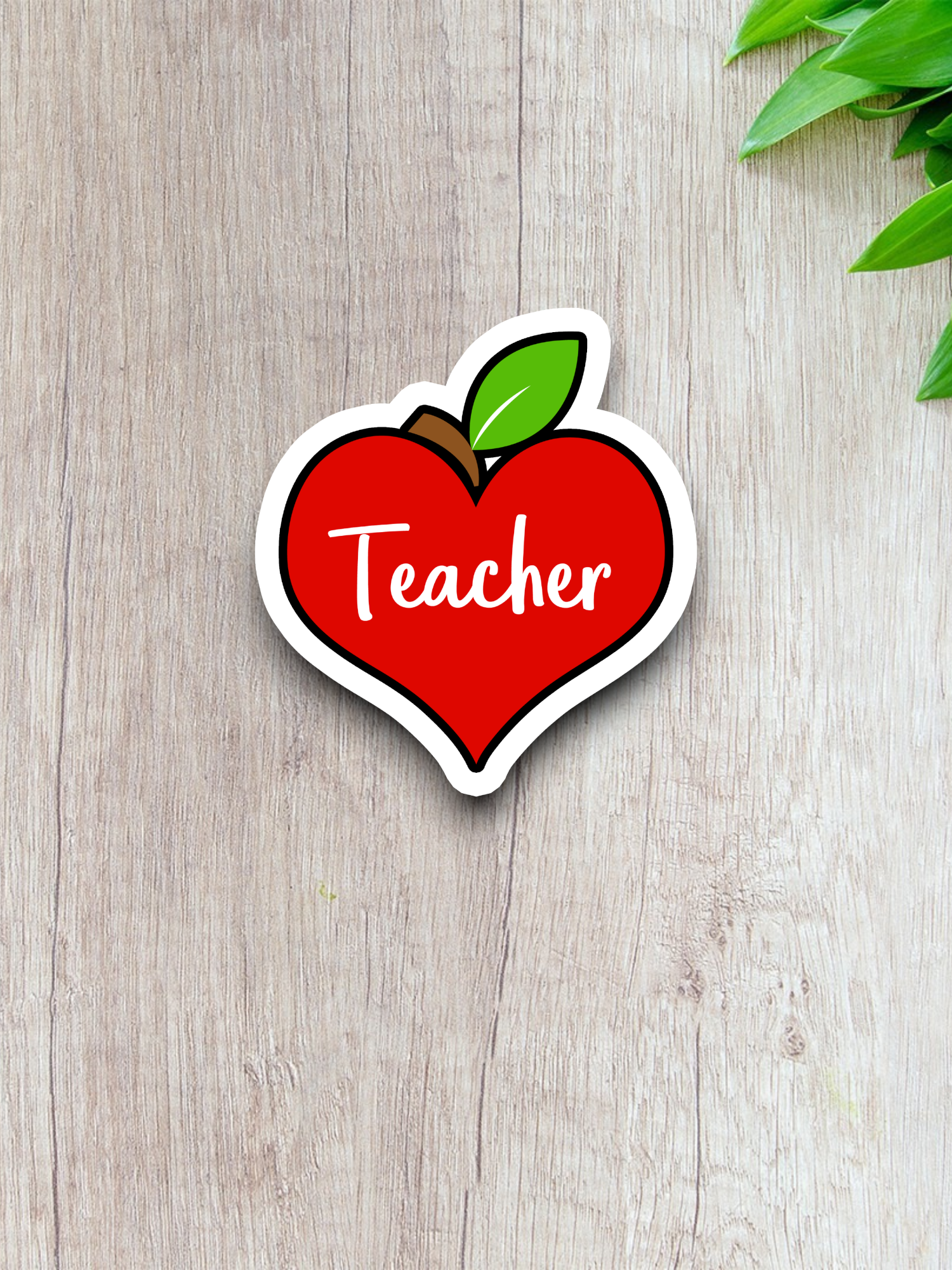 Apple Heart Teacher - School Sticker