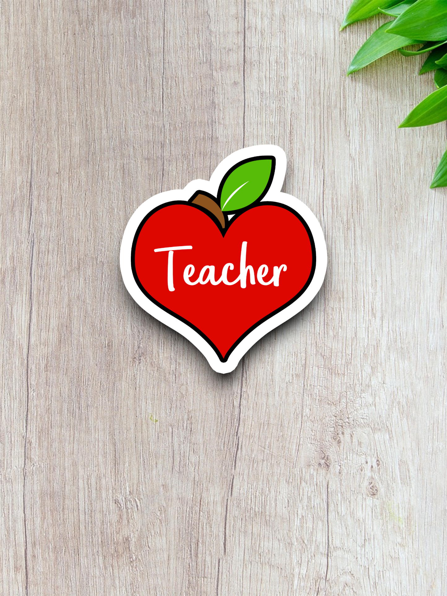 Teacher Apple Heart - School Sticker